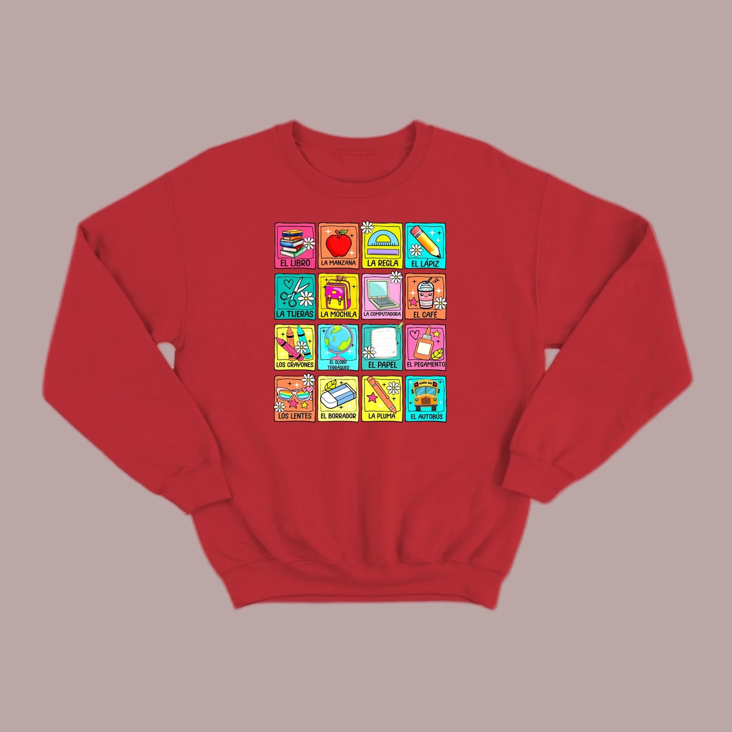 Spanish School Words – Colorful Bilingual Sweatshirt