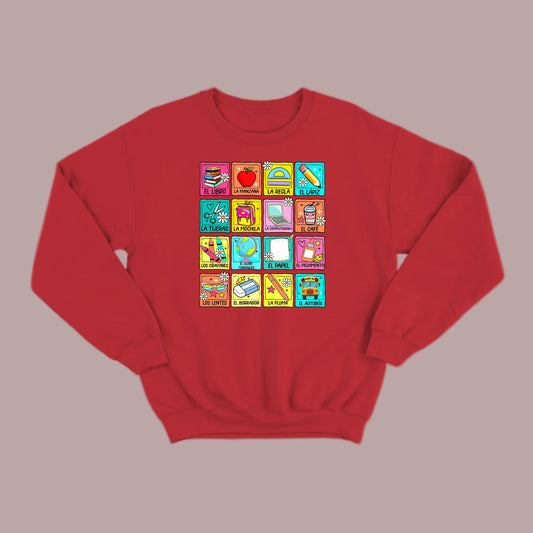 Spanish School Words – Colorful Bilingual Sweatshirt