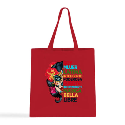 Soy Mujer Latina Empowerment Sugar Skull Tote Bag
