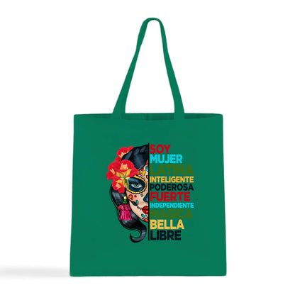Soy Mujer Latina Empowerment Sugar Skull Tote Bag
