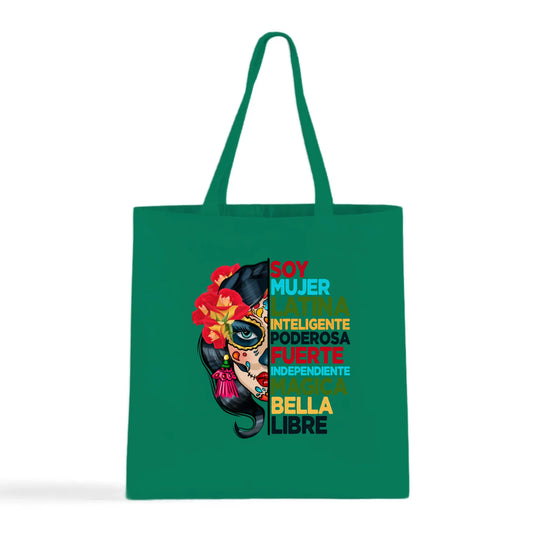 Soy Mujer Latina Empowerment Sugar Skull Tote Bag