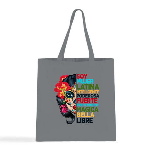 Soy Mujer Latina Empowerment Sugar Skull Tote Bag