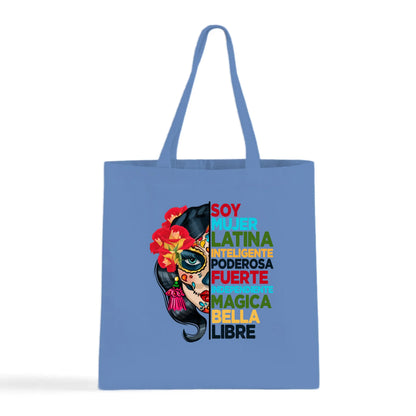 Soy Mujer Latina Empowerment Sugar Skull Tote Bag