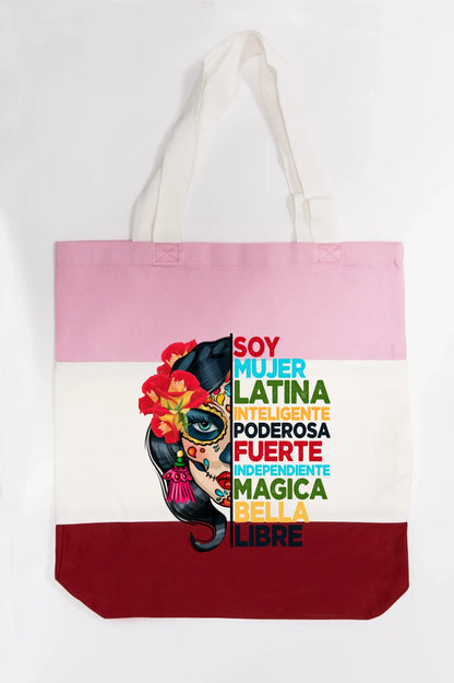 Soy Mujer Latina Empowerment Sugar Skull Tote Bag