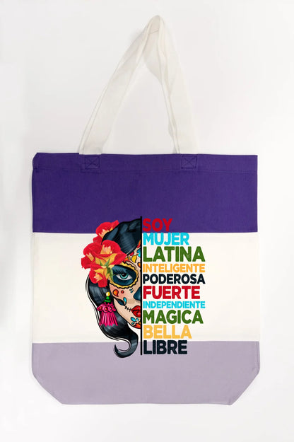 Soy Mujer Latina Empowerment Sugar Skull Tote Bag