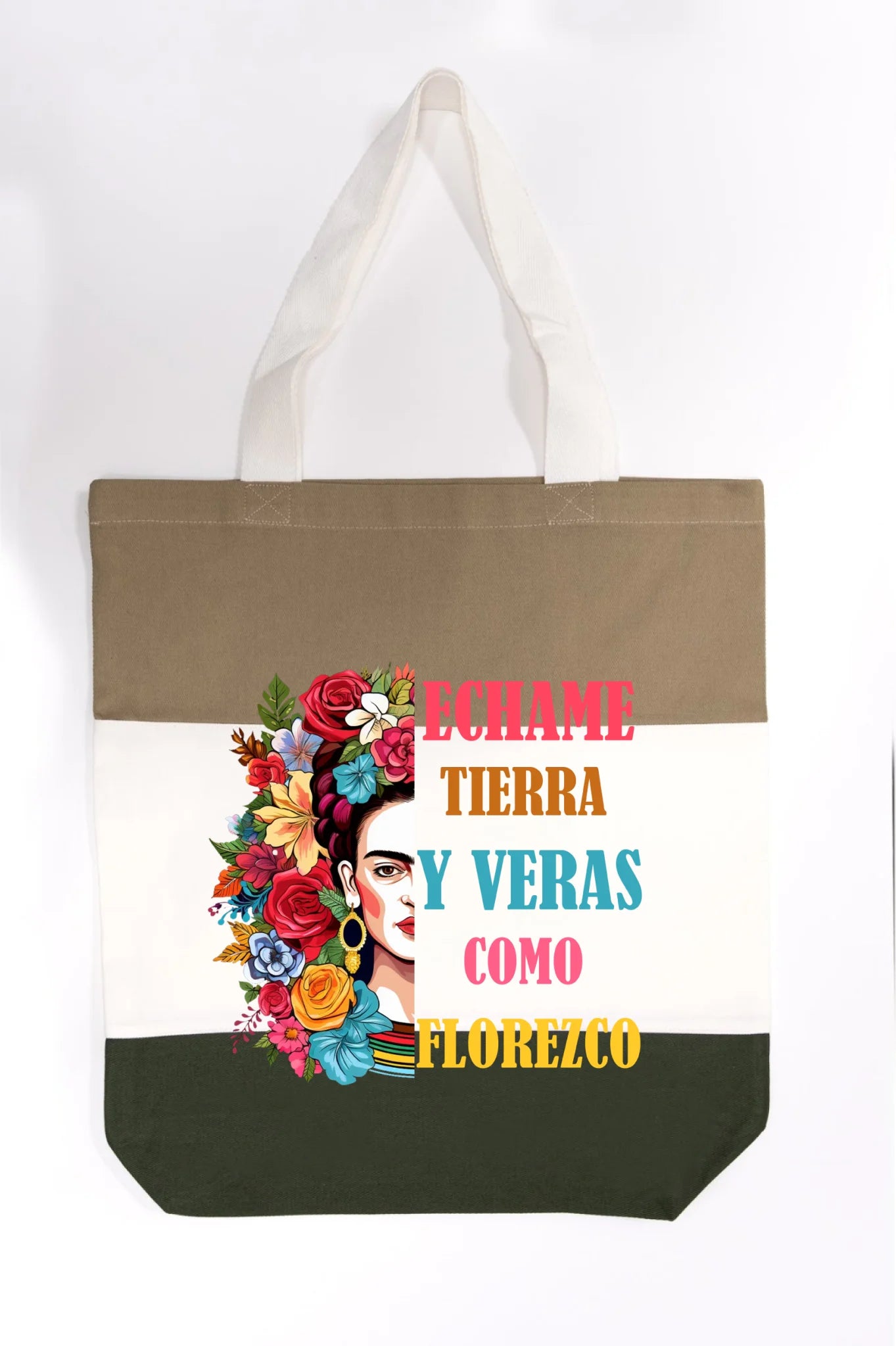 Échame Tierra y Verás Cómo Florezco Floral Portrait Tote Bag