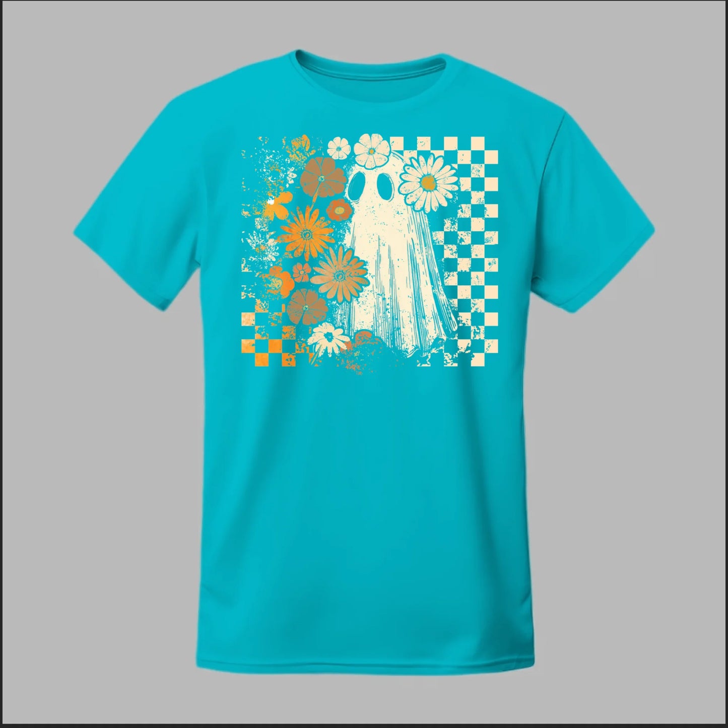 Groovy Ghost – Retro Floral Spirit Tee