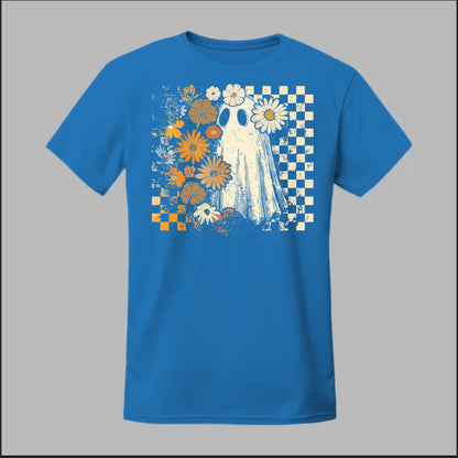 Groovy Ghost – Retro Floral Spirit Tee