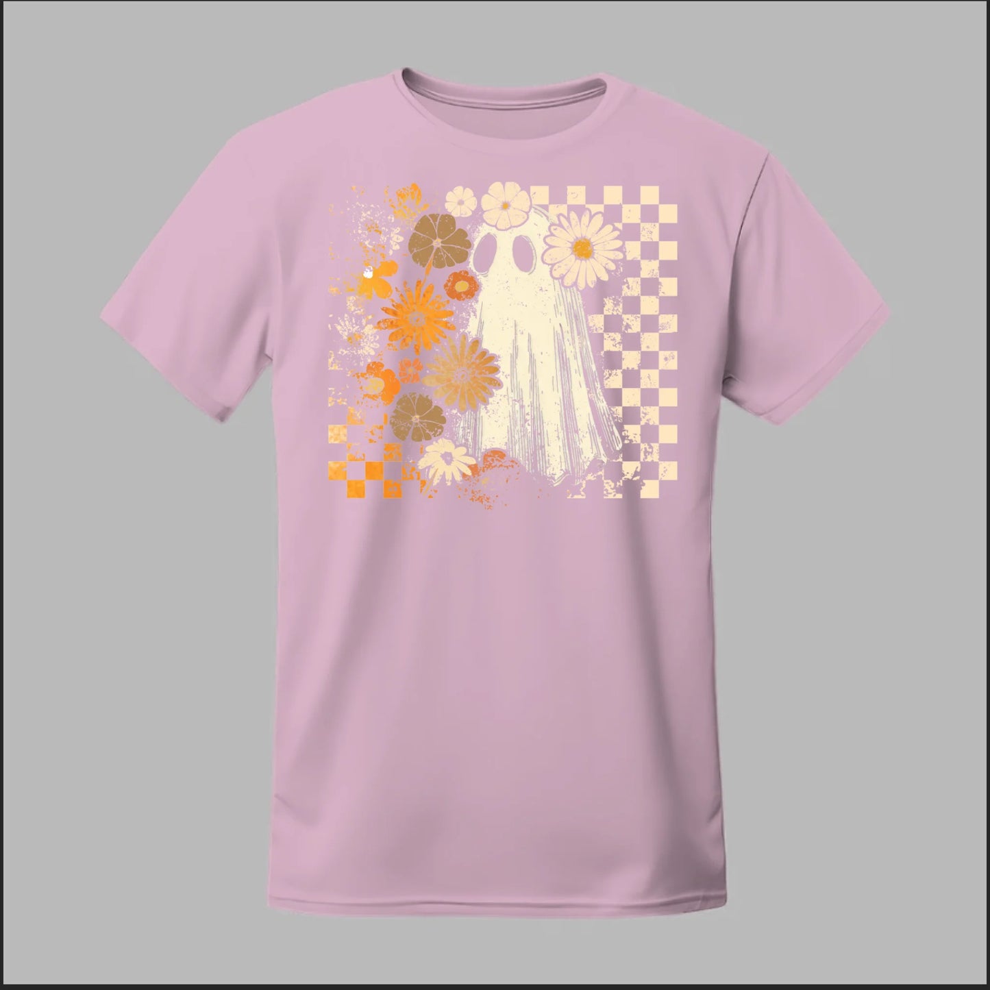 Groovy Ghost – Retro Floral Spirit Tee
