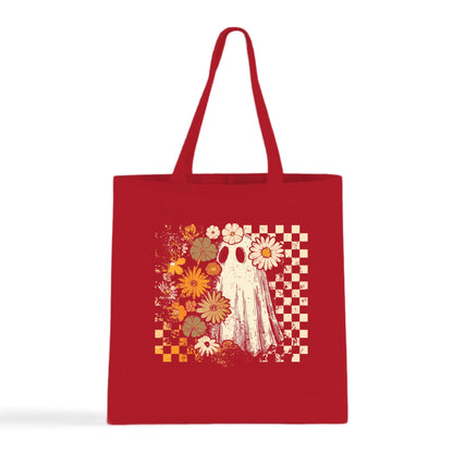 Groovy Ghost – Retro Floral Spirit Tote Bag