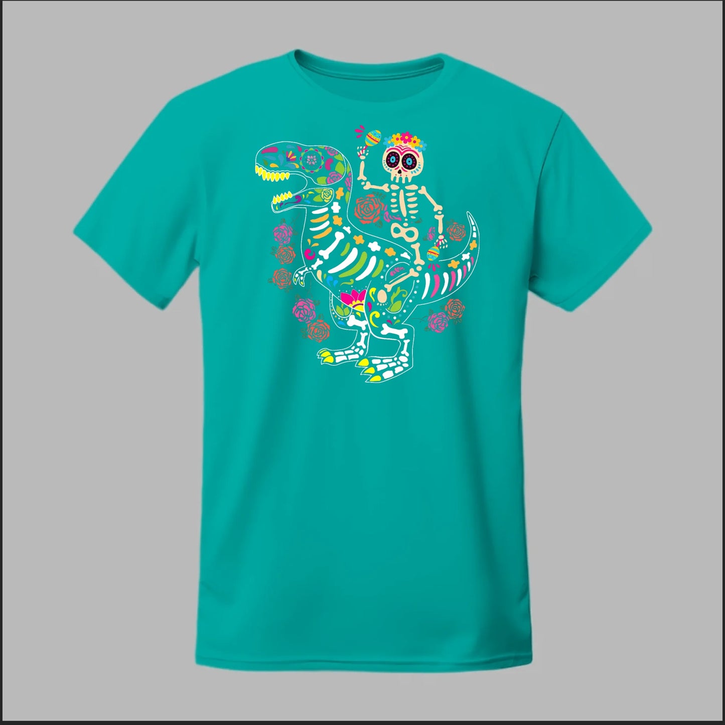 Día de los Muertos Dinosaurio Tee