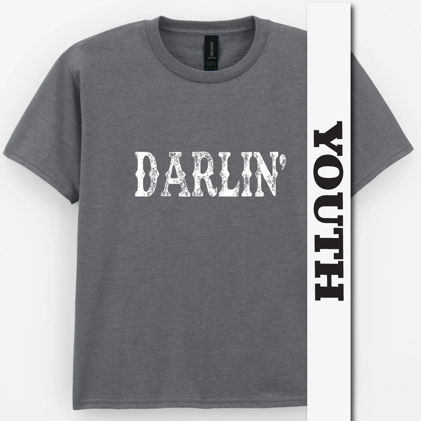 Darlin’ Distressed Western Design Youth Shirt