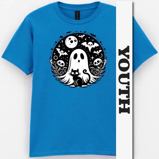Black Cat Spooky Night Youth Shirt