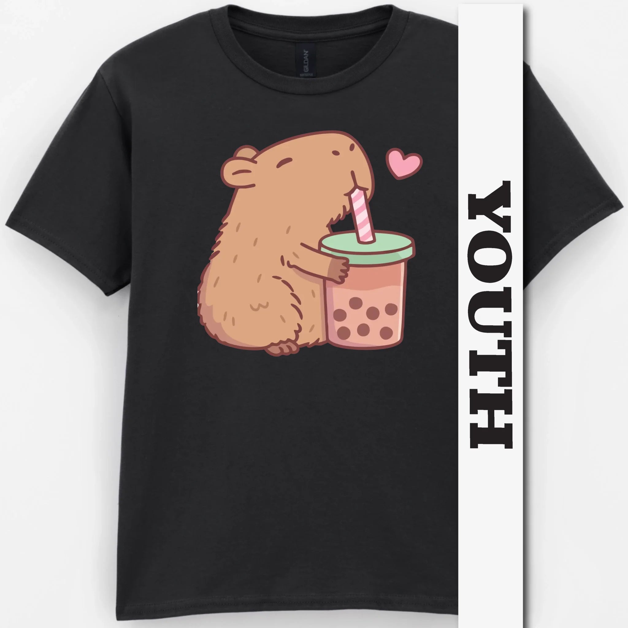 Capybara Loves Boba Tea Youth Shirt
