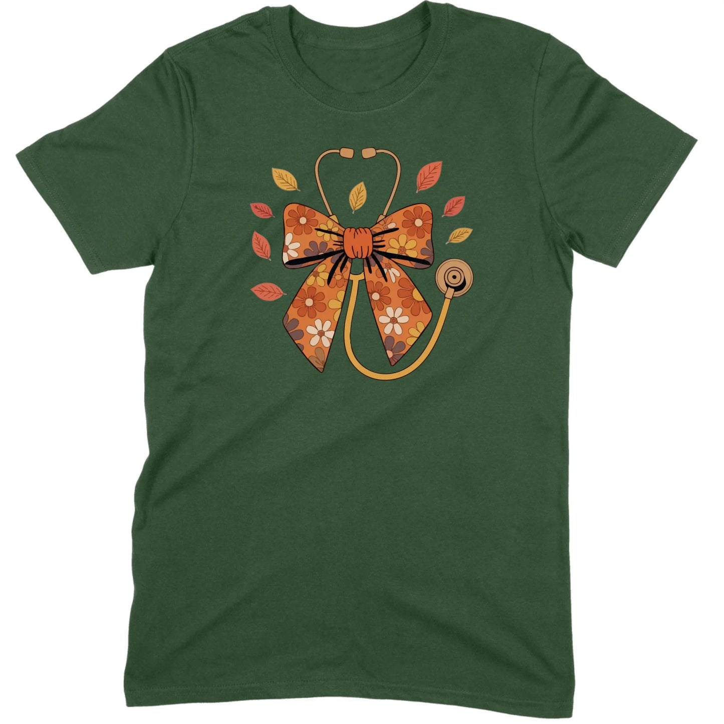 Fall Floral Stethoscope Tee