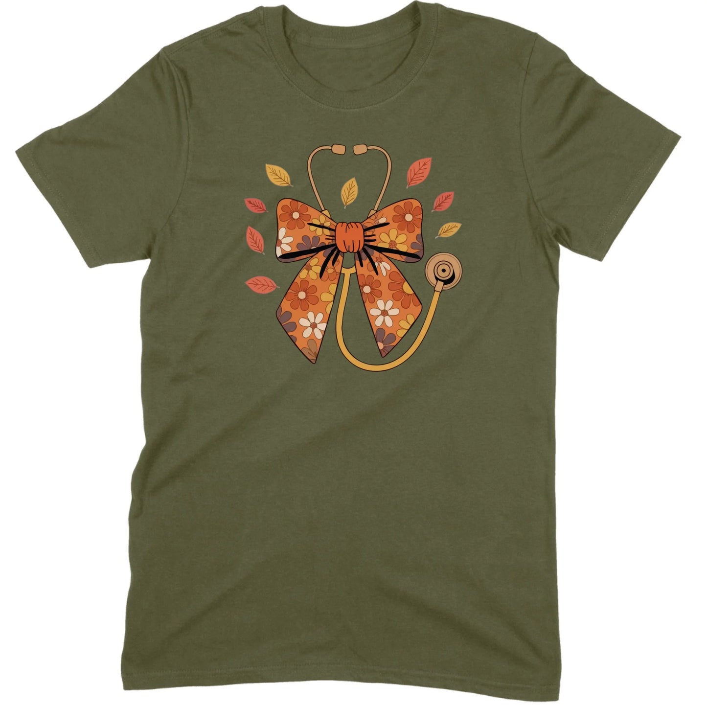 Fall Floral Stethoscope Tee