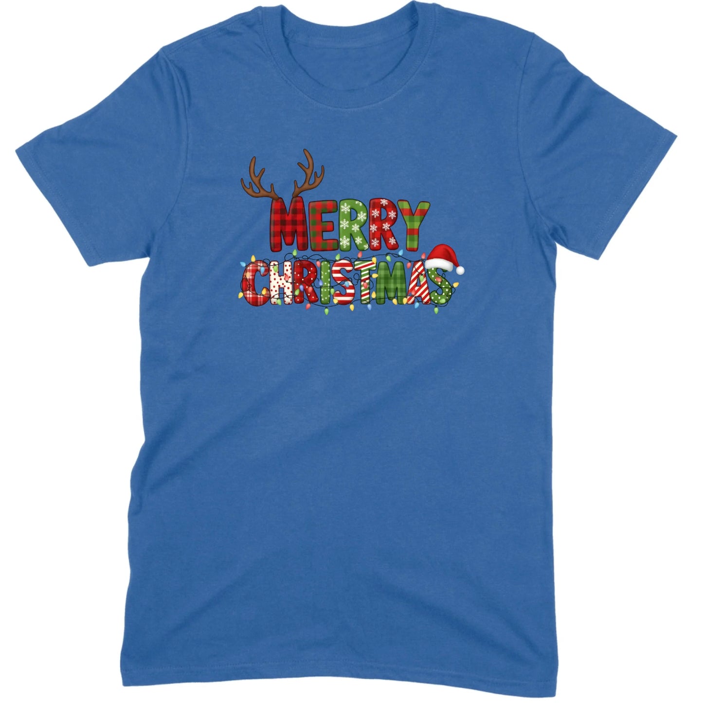 Merry Christmas Lights & Antlers Tee