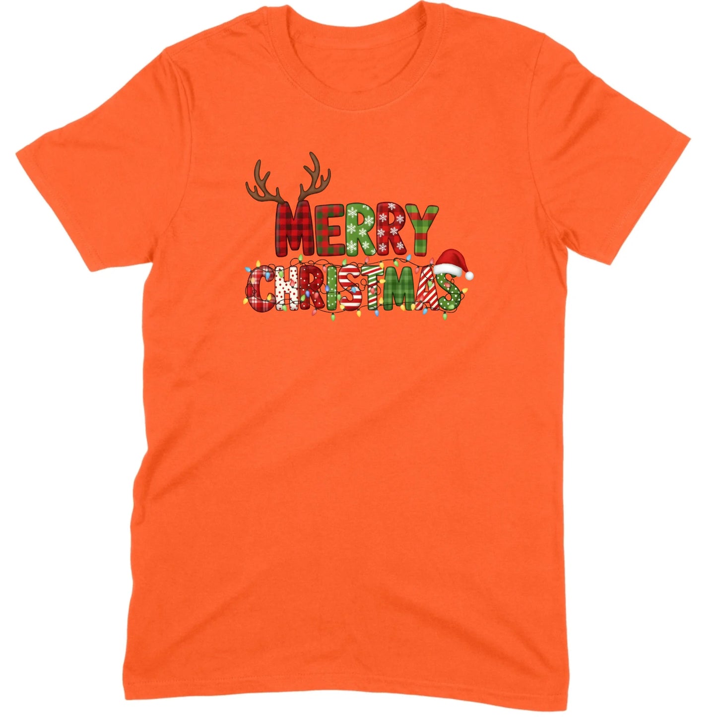 Merry Christmas Lights & Antlers Tee