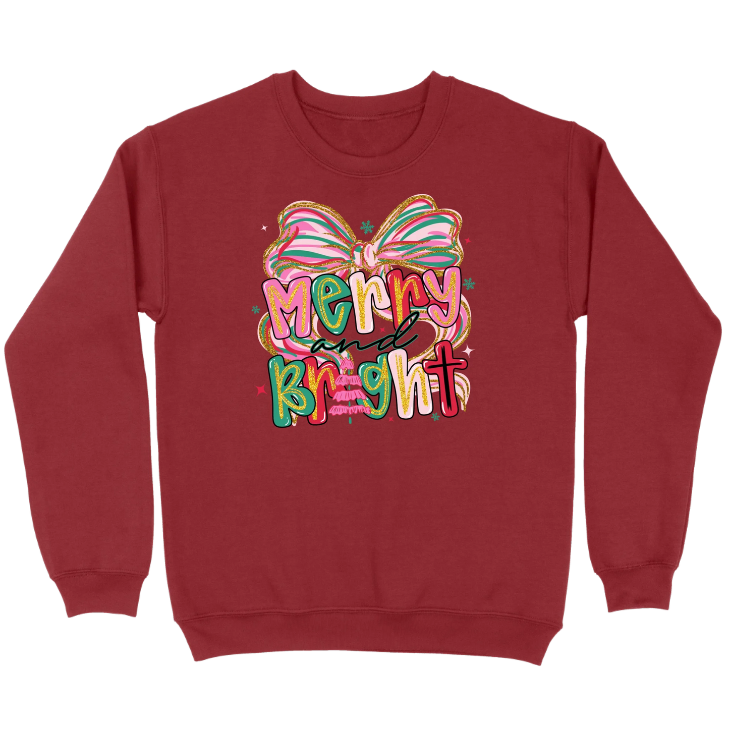 Merry and Bright Glitter Bow Sweatshirt