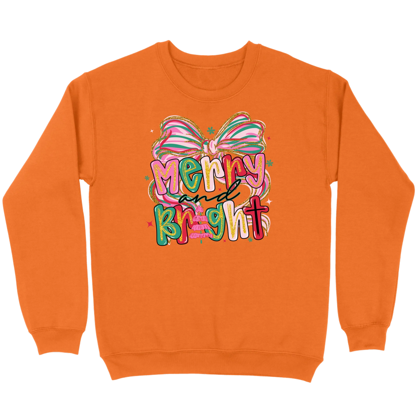 Merry and Bright Glitter Bow Sweatshirt
