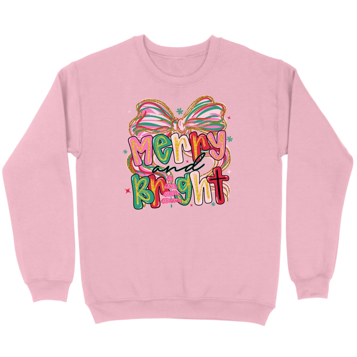 Merry and Bright Glitter Bow Sweatshirt