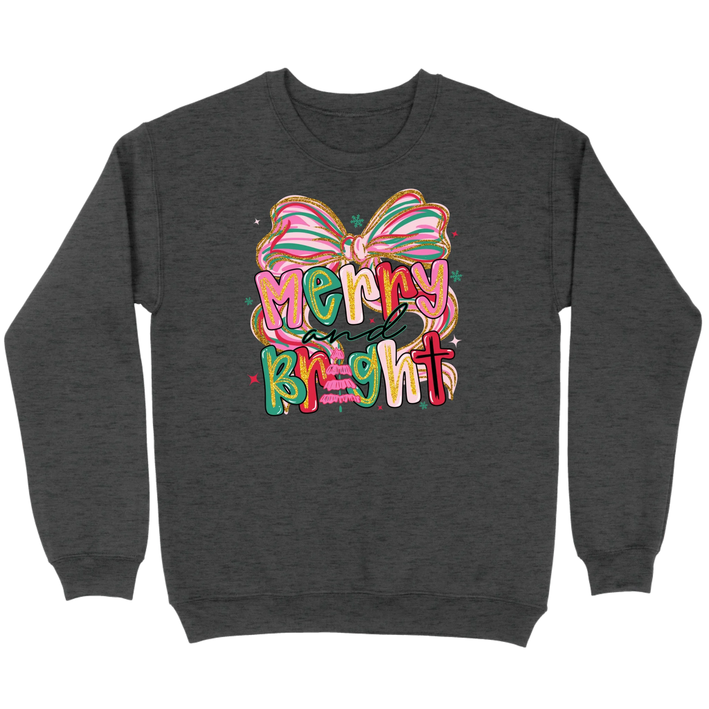 Merry and Bright Glitter Bow Sweatshirt