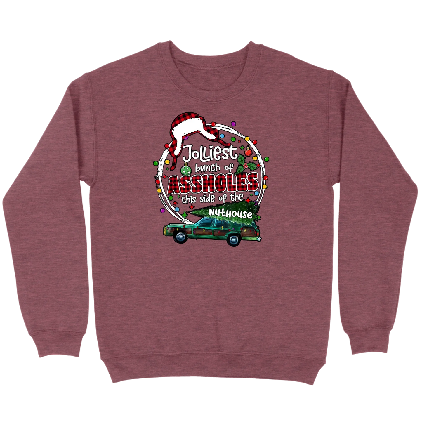 Jolliest Bunch of Assholes Christmas Wagon Sweatshirt