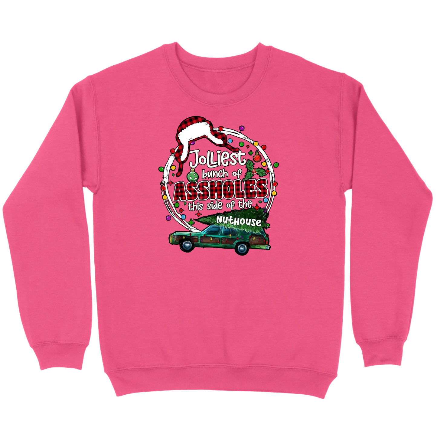 Jolliest Bunch of Assholes Christmas Wagon Sweatshirt