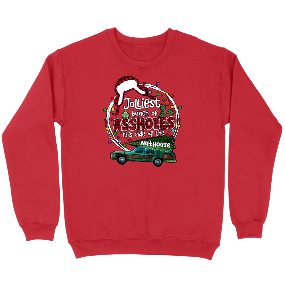 Jolliest Bunch of Assholes Christmas Wagon Sweatshirt