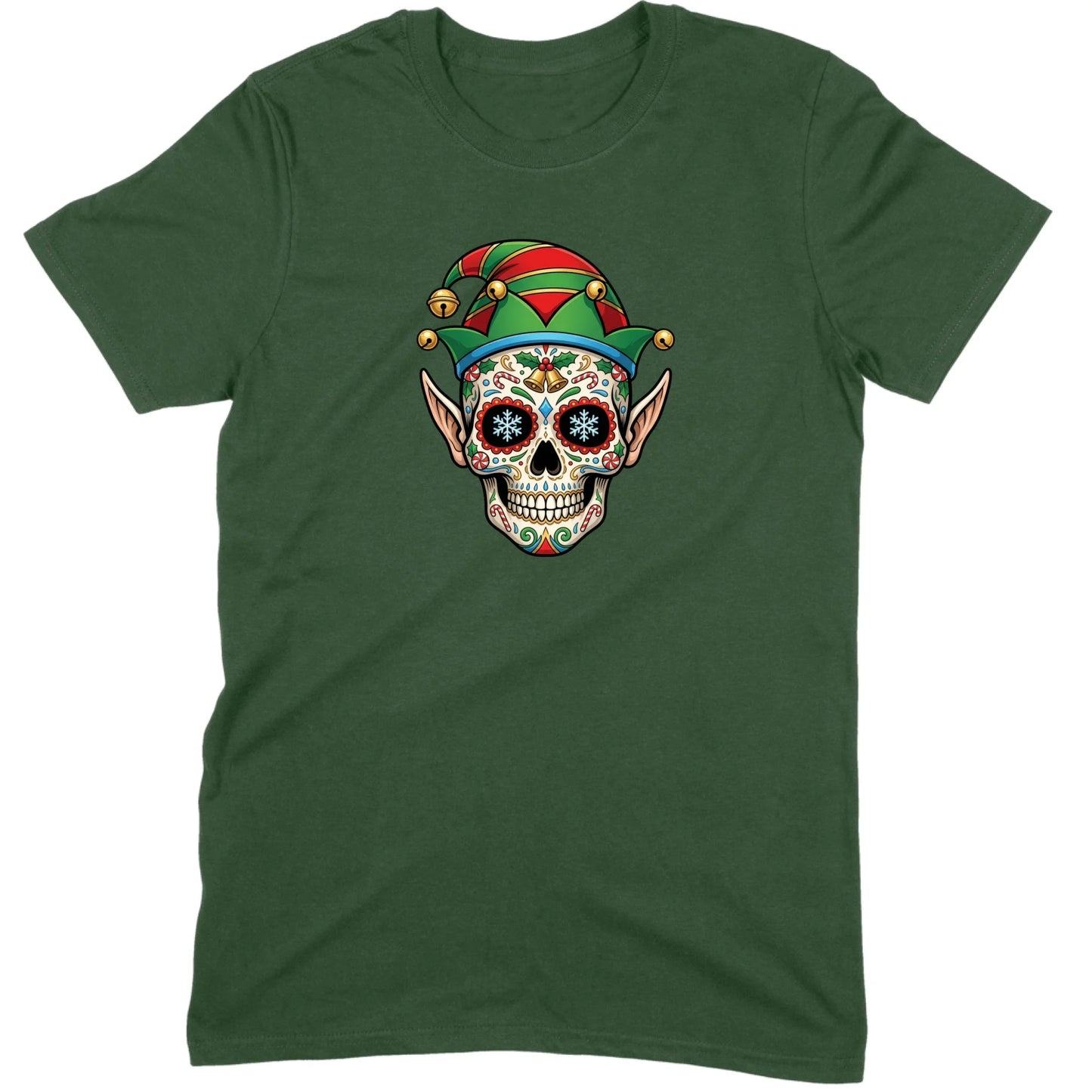 Sugar Skull Christmas Elf Tee