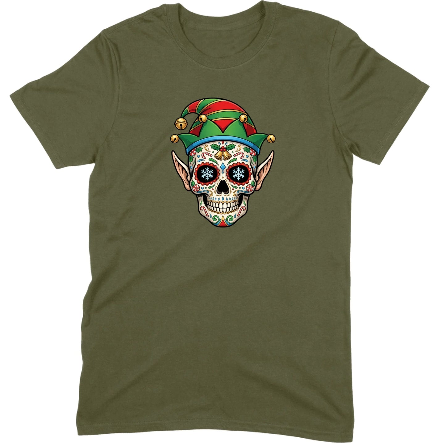 Sugar Skull Christmas Elf Tee