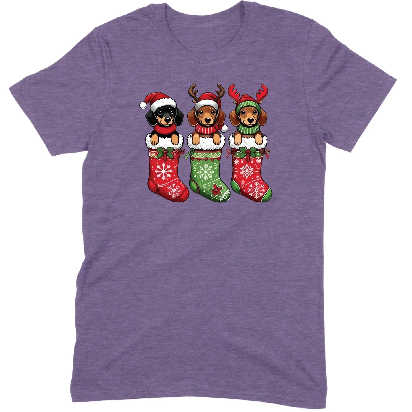 Christmas Dachshund Stocking Trio Tee