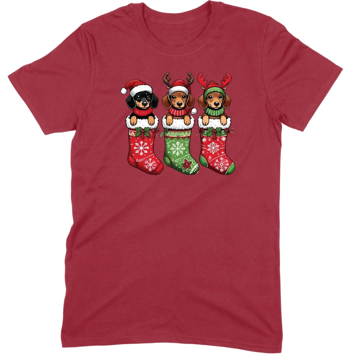 Christmas Dachshund Stocking Trio Tee