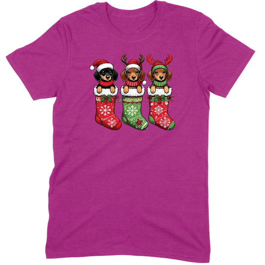 Christmas Dachshund Stocking Trio Tee