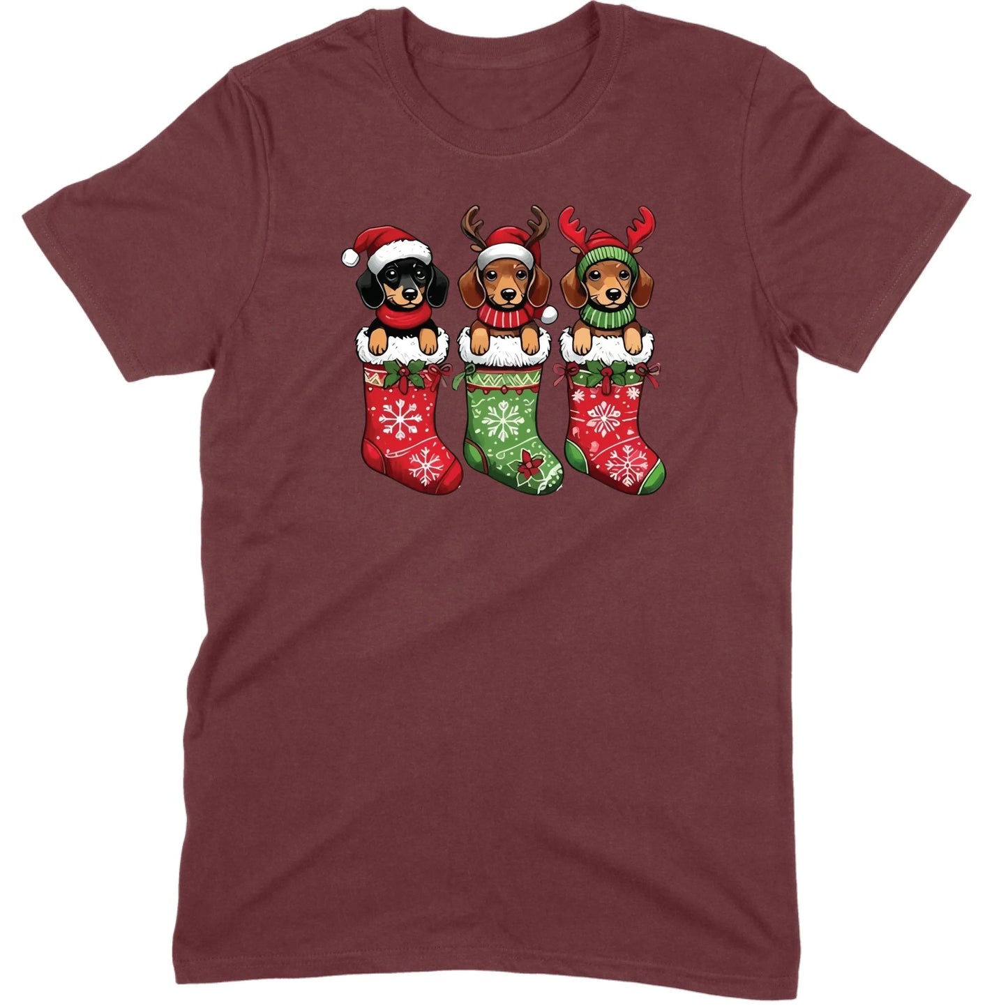 Christmas Dachshund Stocking Trio Tee