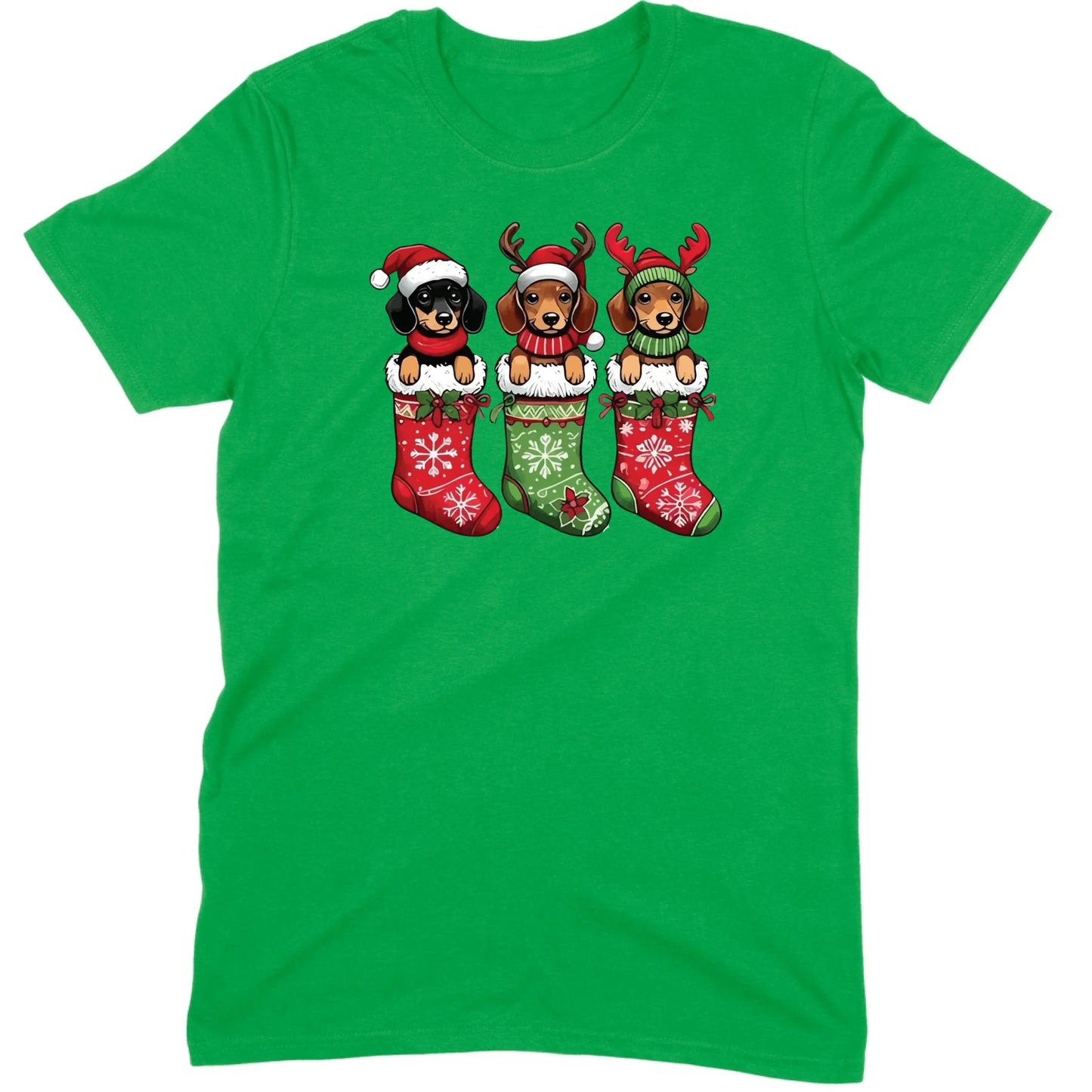 Christmas Dachshund Stocking Trio Tee
