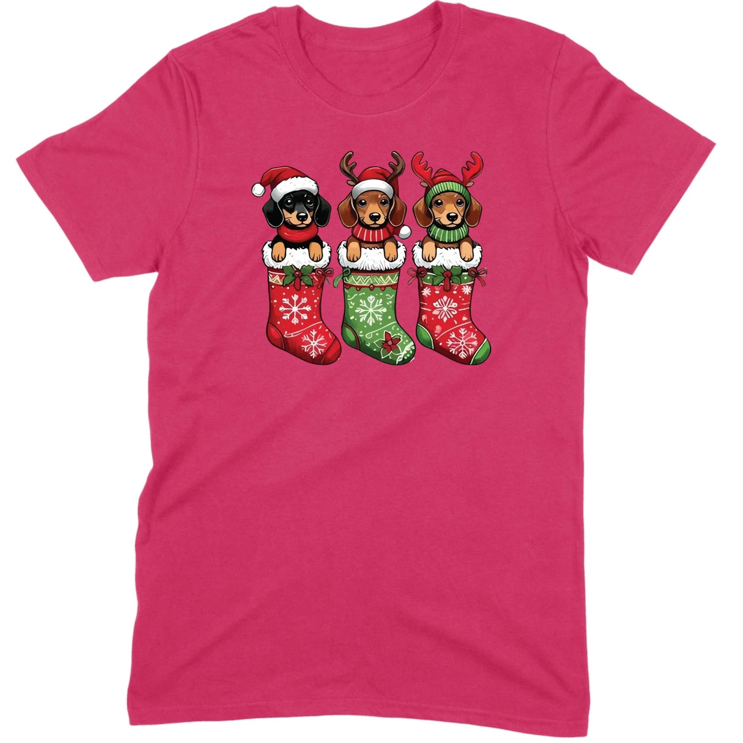 Christmas Dachshund Stocking Trio Tee