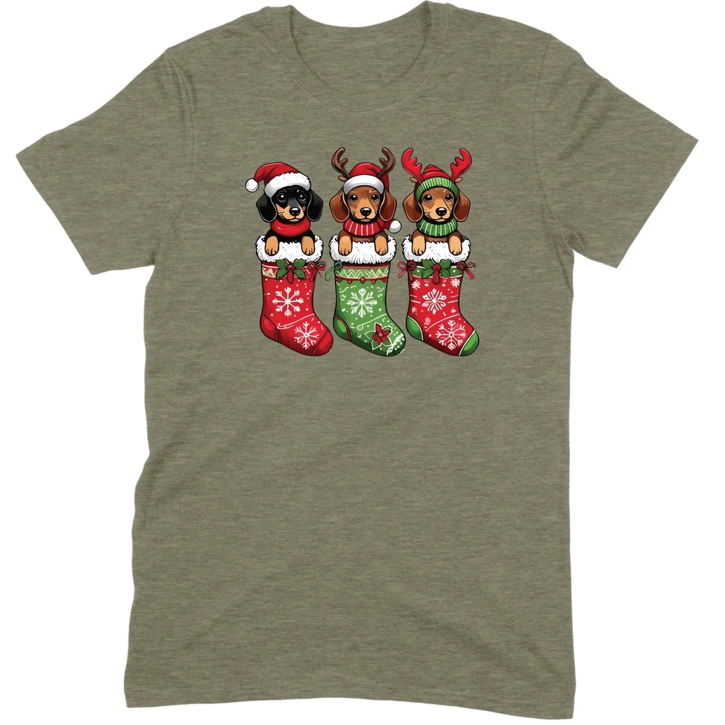 Christmas Dachshund Stocking Trio Tee