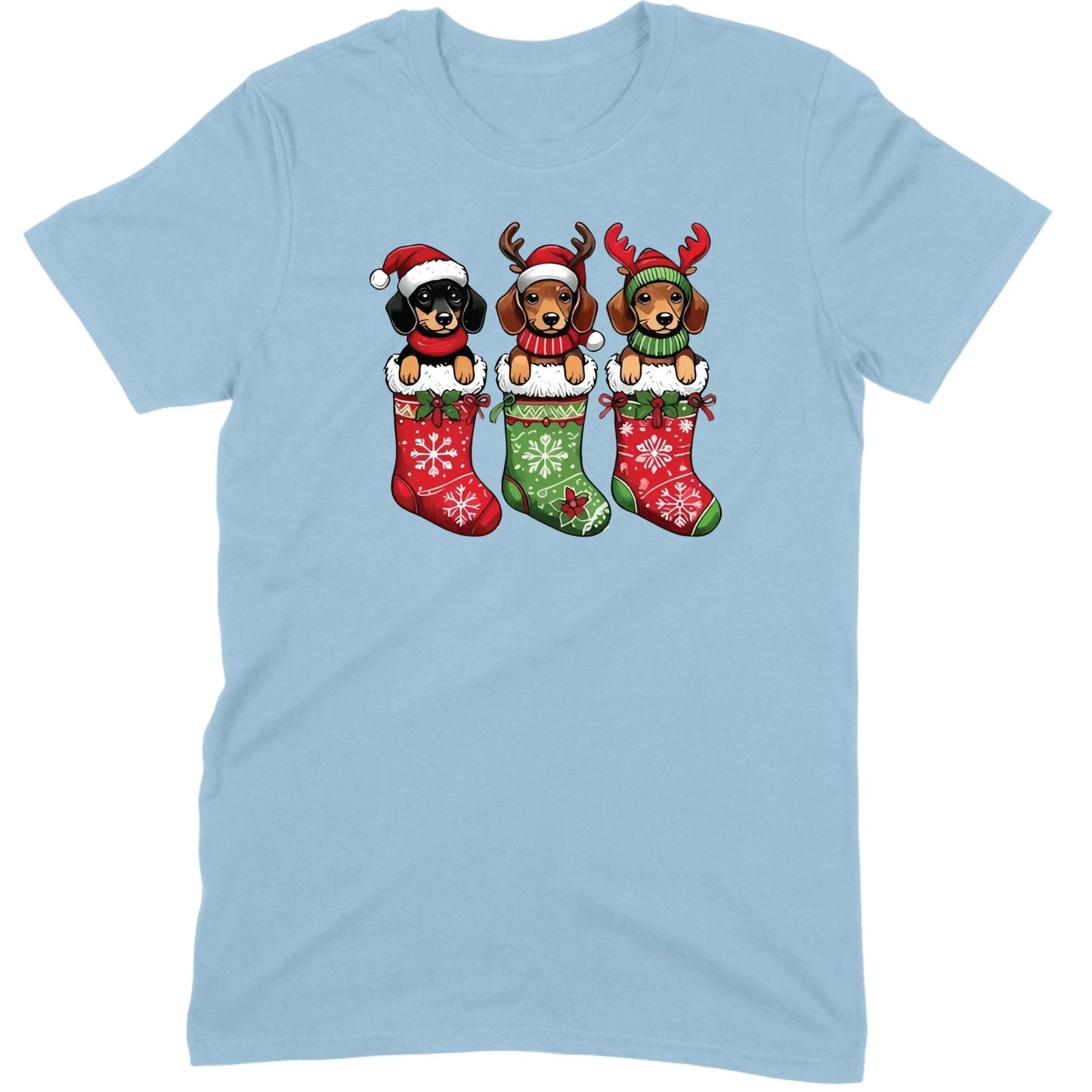 Christmas Dachshund Stocking Trio Tee