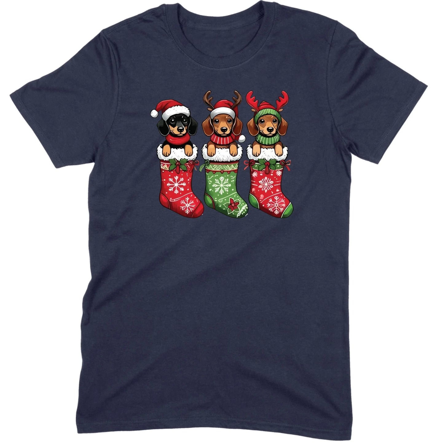 Christmas Dachshund Stocking Trio Tee