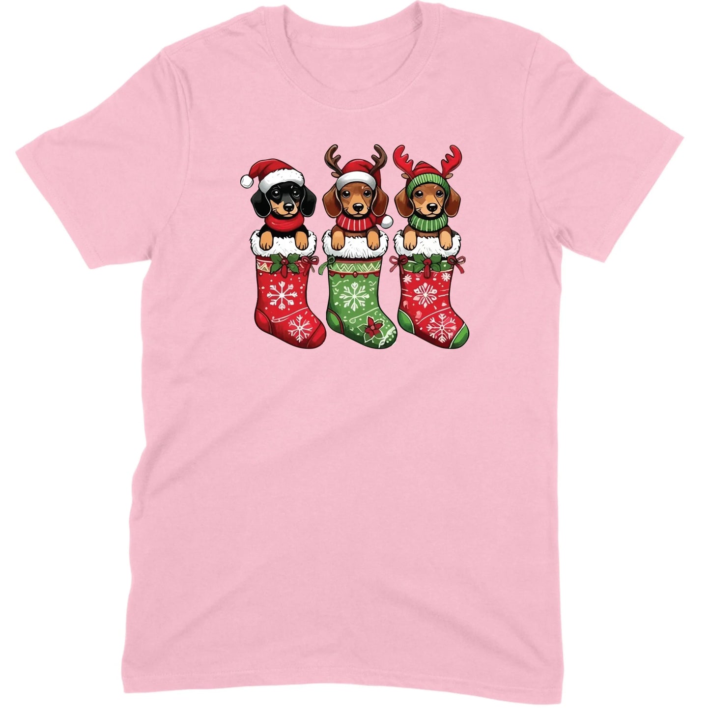 Christmas Dachshund Stocking Trio Tee