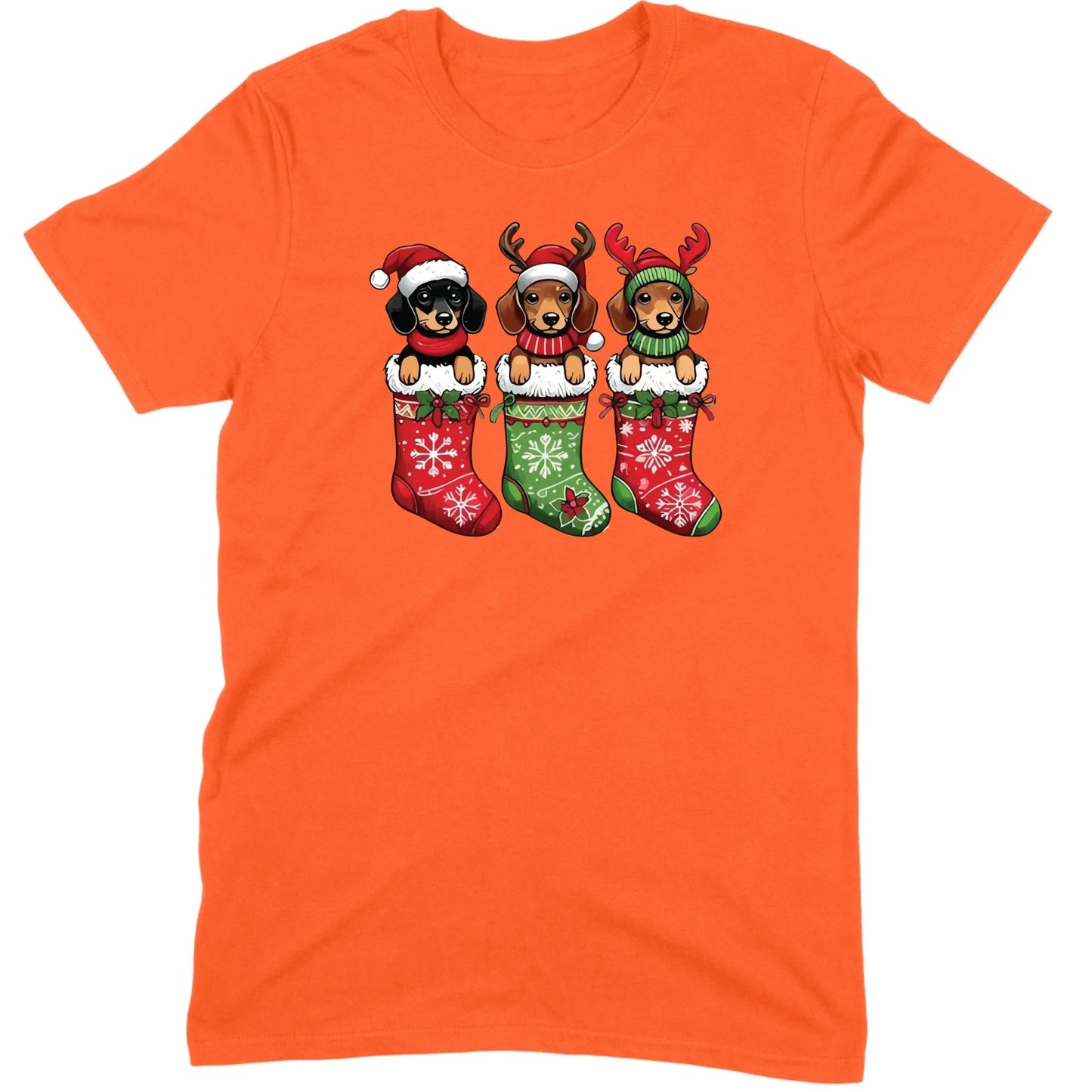 Christmas Dachshund Stocking Trio Tee