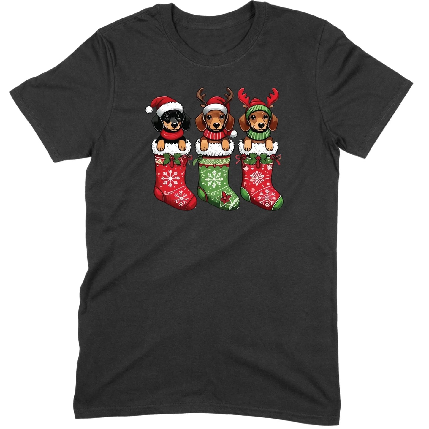 Christmas Dachshund Stocking Trio Tee