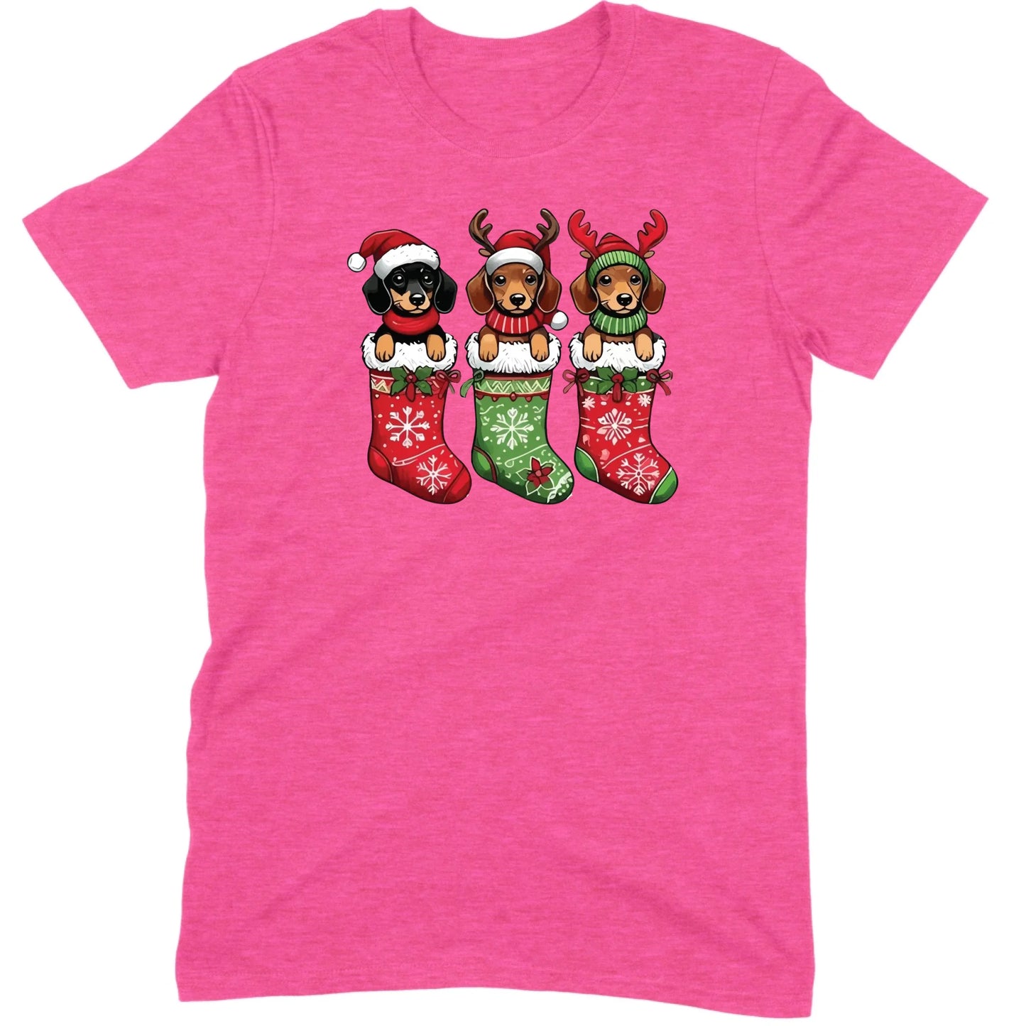 Christmas Dachshund Stocking Trio Tee