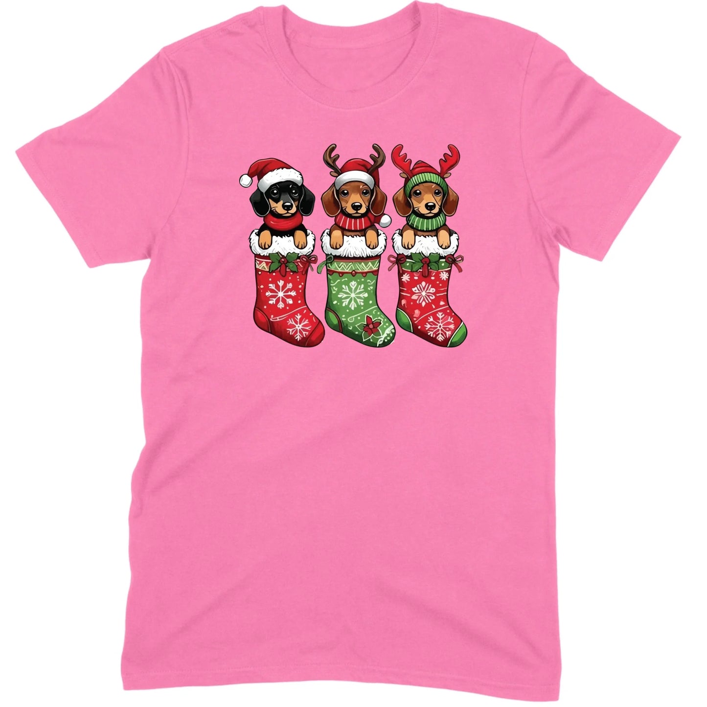 Christmas Dachshund Stocking Trio Tee
