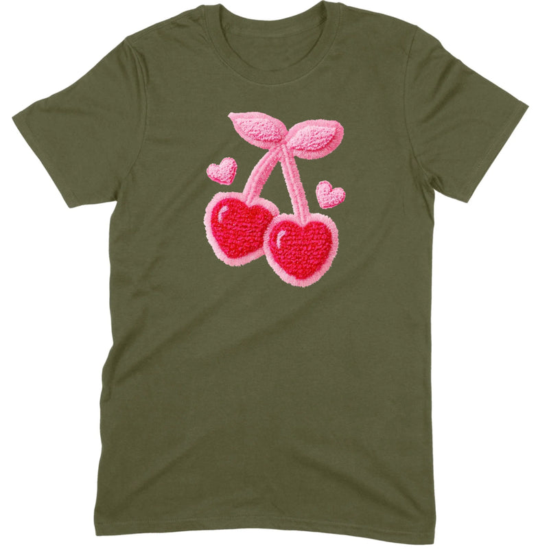 Chenille Heart Cherries Tee