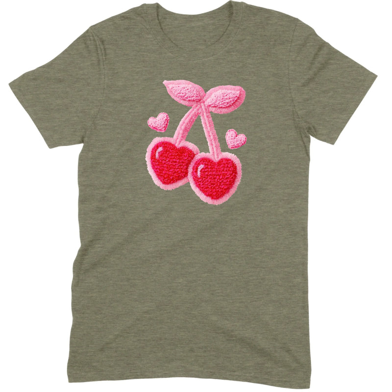 Chenille Heart Cherries Tee