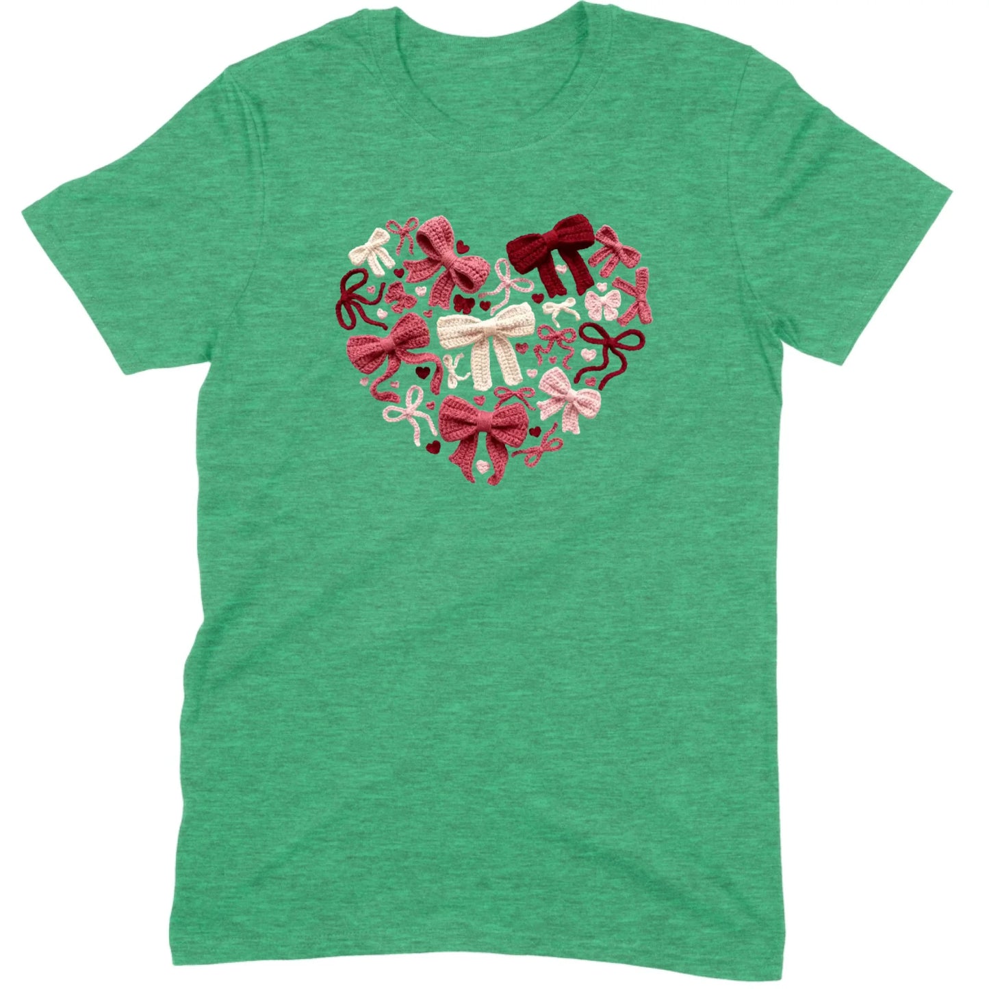 Coquette Aesthetic Crochet Bow Heart Valentine Tee