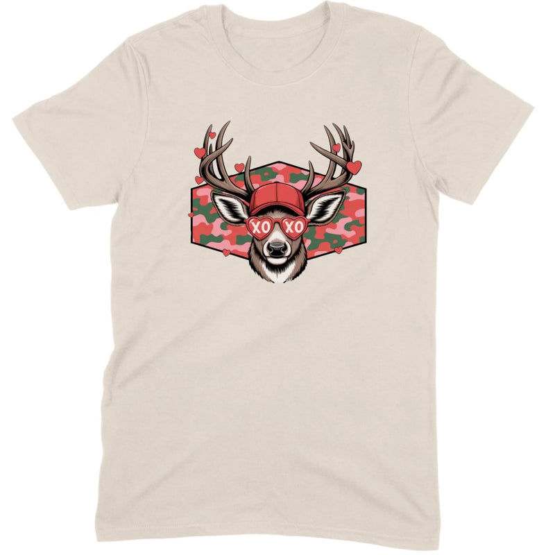 Retro Pink Camo "XO" Deer Hunter Valentine Tee