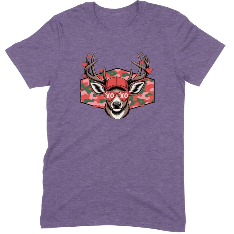 Retro Pink Camo "XO" Deer Hunter Valentine Tee